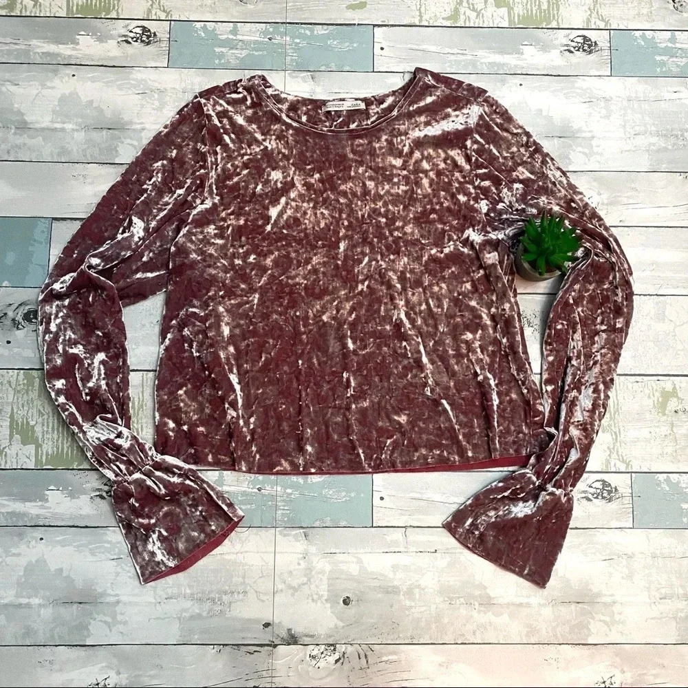 ZARA Collection Crushed Velvet Crop Top